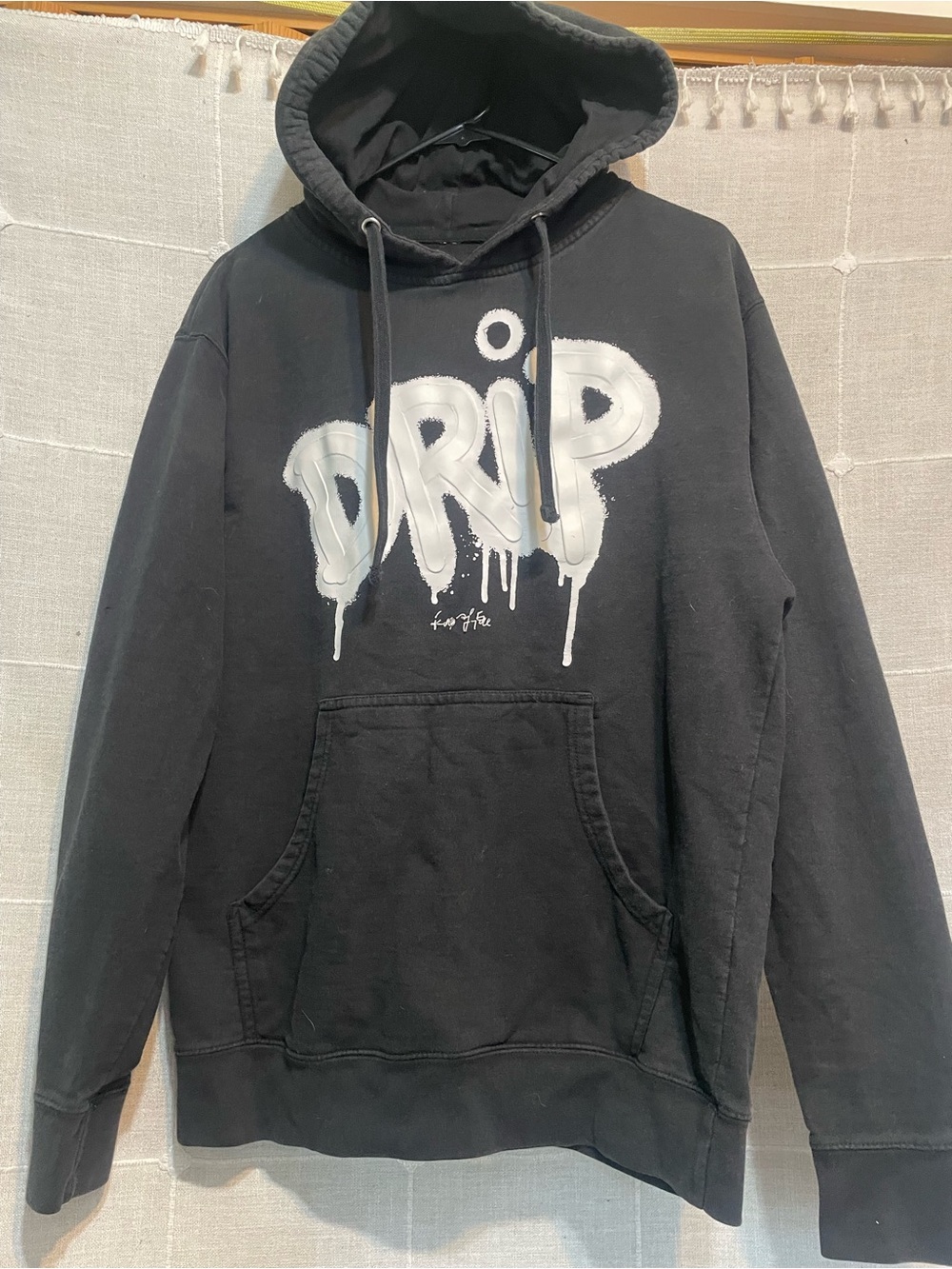 Ring of Fire - Black DRIP Hoodie. Size Medium